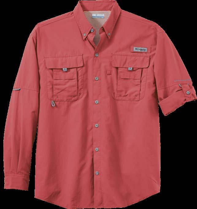 PFG logo on vented back. Columbia logo on left chest. 7047/101165 Columbia Men s Bahama II Short Sleeve Shirt Men s Sizes: S- 3XL MSRP: $40.