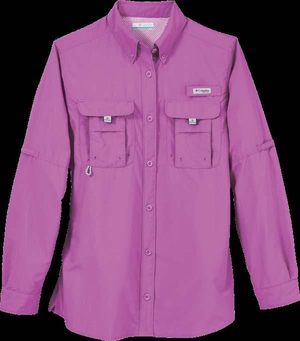 Handy front chest pockets. PFG logo on vented back. Columbia logo on left chest.
