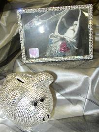 55 CRYSTAL COVERED PHOTO FRAME R/$250