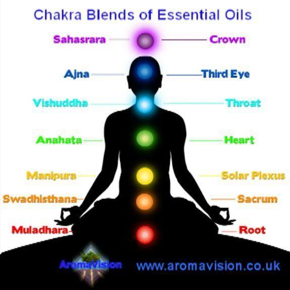 Chakra Blends Chakra Balance Root Sacral Solar Plexus Heart Throat Brow Crown General sense of well being; relaxation; grounding; centering; uplifting; focusing; balancing to body/mind and spirit