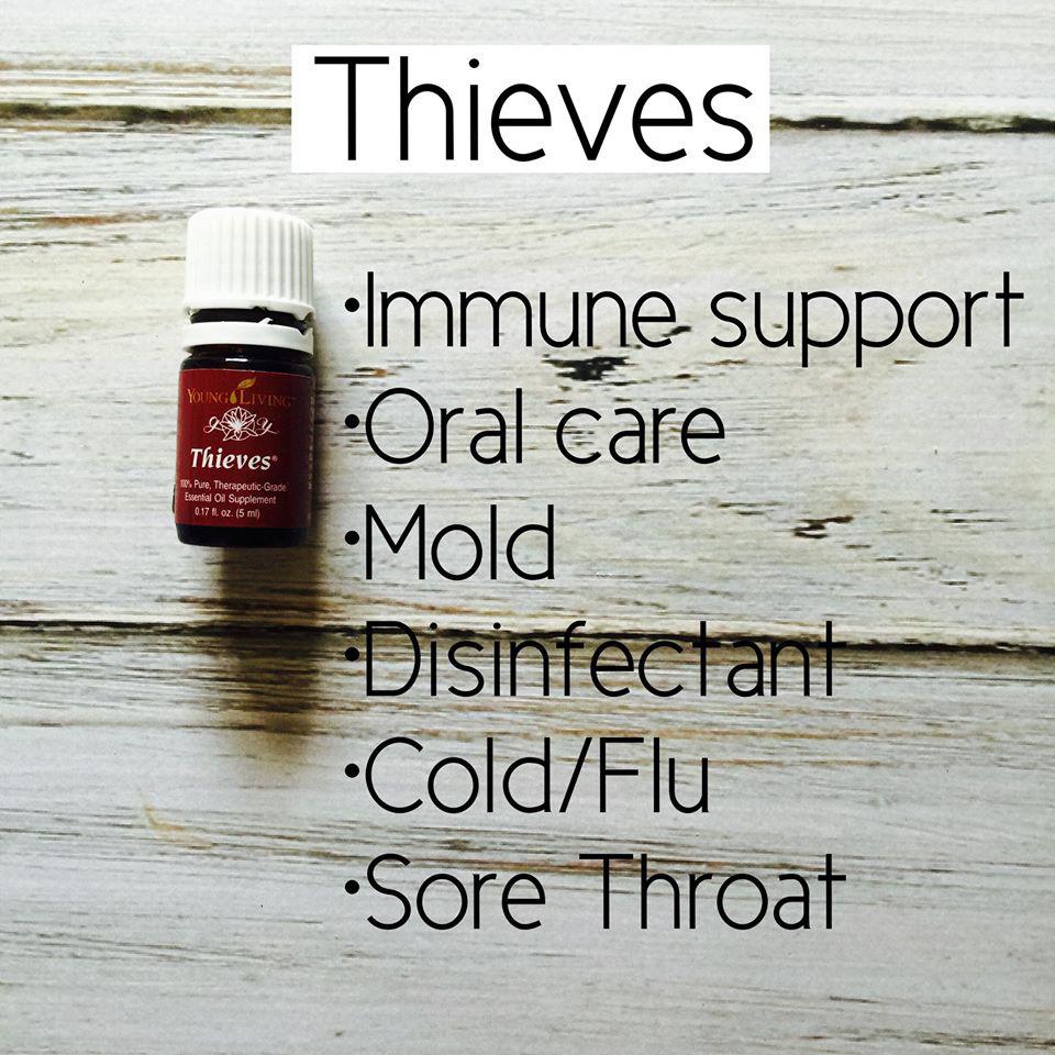 Thieves was created based on research about four thieves in France who covered themselves with cloves, rosemary, and other aromatics while robbing plague victims.