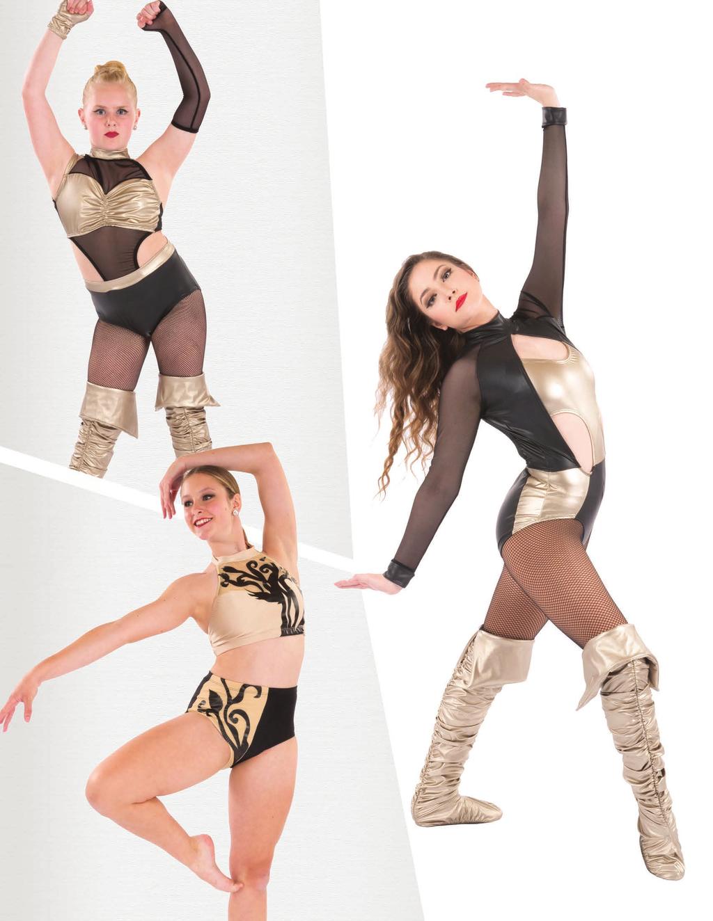 FIERCE LAMÉ Colors: Gold, Silver 81549 LEOTARD, MITTS & BOOT COVERS (OPT) Black stays same 81550 LEOTARD, BOOT COVERS (OPT)