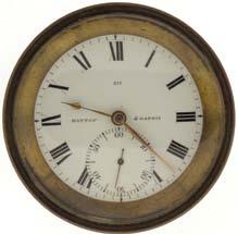 a coin silver, hinged back and bezel open face case, and Roman numeral, single sunk white enamel dial, plum colored Breguet style hands, serial #7174, 55mm, c1870. 755 759 Chelsea Clock Co.