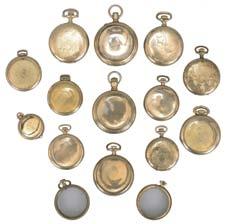 chains included, three fobs with enamel, 4-13, 19th and 20th century, together with a group of key fobs and chain parts 908 Watch chains- 17 (Seventeen), gold filled, silver, and