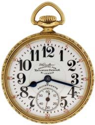 steel spade and whip hands, serial #7003793, 116.7g TW, c1900. $1000-$1300 1051 American Waltham Watch Co., Waltham, Mass.