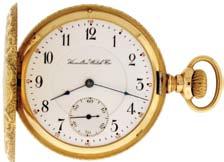 regulator in a 14 karat yellow gold, hinged back and bezel open face case with presentation on gold cuvette, and monogram on rear cover, Arabic numeral, outer red 5-minute markers, double sunk white