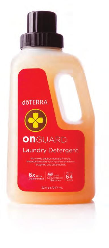 Helps to rid each load of laundry from environmental threats to keep your family safe and your clothes fresh and clean Contains 10 ml of dōterra On Guard Protective Blend for an added cleaning boost