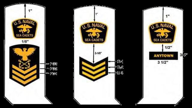 Shoulder Flashes and Rating Badges NSCC Dress Uniforms The Sea Cadet flash is sewn on both