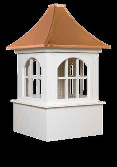 These cupolas are constructed of a Vinyl-PVC trimboard (a maintenance free product), or a select grade of western