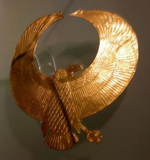 The golden age in the 18 th dynasty was so clear during the rein of Pharaoh Akhnaten. Fig.10 shows a vulture pectoral of the pharaoh found on his mummy [21].