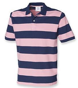 Mens Striped Pique Polo Shirt 100% cotton. Taped neck. Two button placket. Ribbed cuffs. Taped side vents. Twin needle hem.