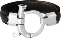 Braided Leather Bracelet with Scroll Stations and Square Hook Clasp K42-5188 Large Braided