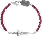 K42-8171Red Red Macrame Bracelet w/ Stars