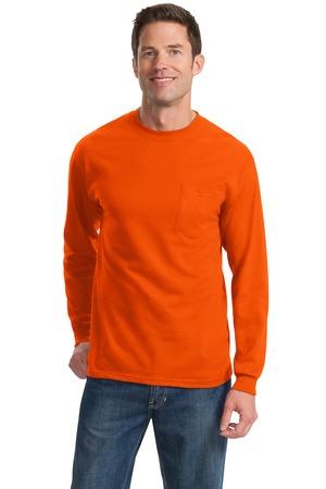 Points Style # PC61LSP Port & Company - Long Sleeve Essential T-Shirt with Pocket - Including embroidered logo on Right Chest