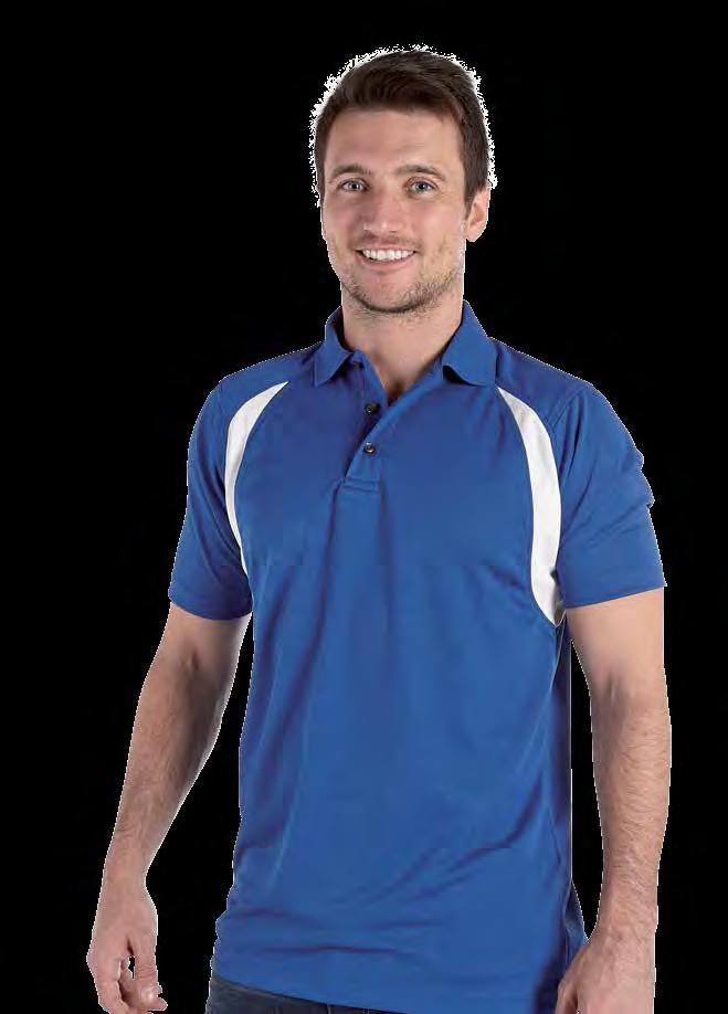 RK180 Deluxe Contrast Wicking Polo Shirt / / Red/ Royal/ Weight 170gsm 100% Polyester Twin needle stitching throughout Taped neck and shoulders Three button placket Quick dry and moisture wicking