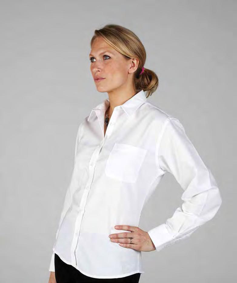 RK114 Ladies Long Sleeve Deluxe Oxford Shirt Light Blue Royal Silver Grey Weight 140/150gsm 70% Cotton / 30% Polyester Wrinkle resistant finish Left chest pocket Spare button Pearlised buttons