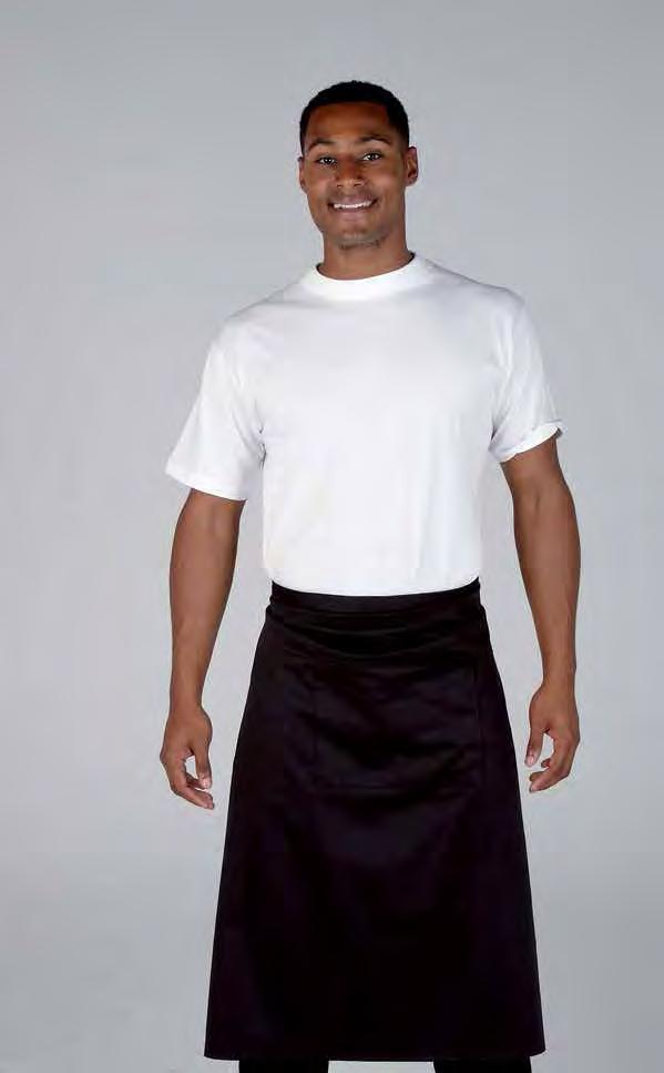 RK103 Long Bar Waist Apron Weight 195gsm 65% Polyester / 35% Cotton Long bar waist apron Two open