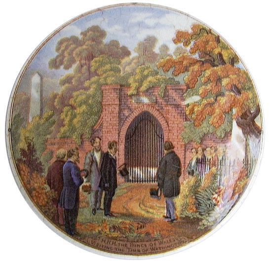 Fig. 12 (below on left): H.R.H. The Prince of Wales Visiting the Tomb of Washington (F. & R. Pratt & Co.). Then, as now, British royalty was always of interest.