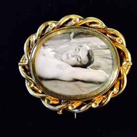 Item: Swivel Brooch Model No.: S B 0 1 6 Materials: Pinchbeck metal (circa 1800s) with reclining male (c.