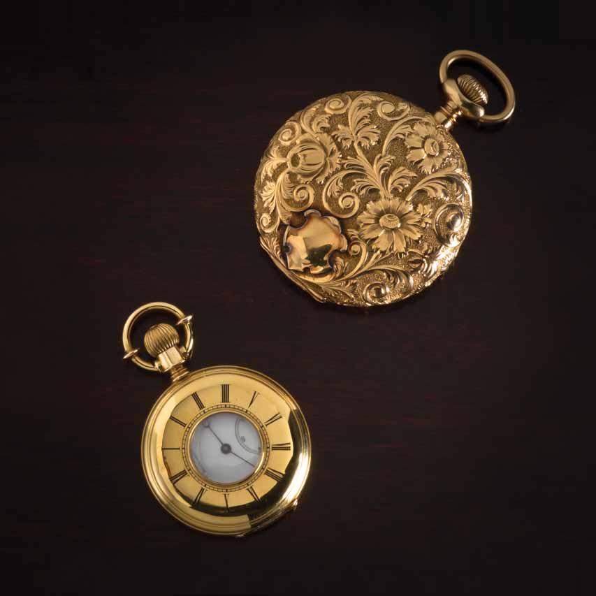 43 A 14 Karat Yellow Gold Hunter Case Pocket Watch, Hamilton, Circa 1899, 51.