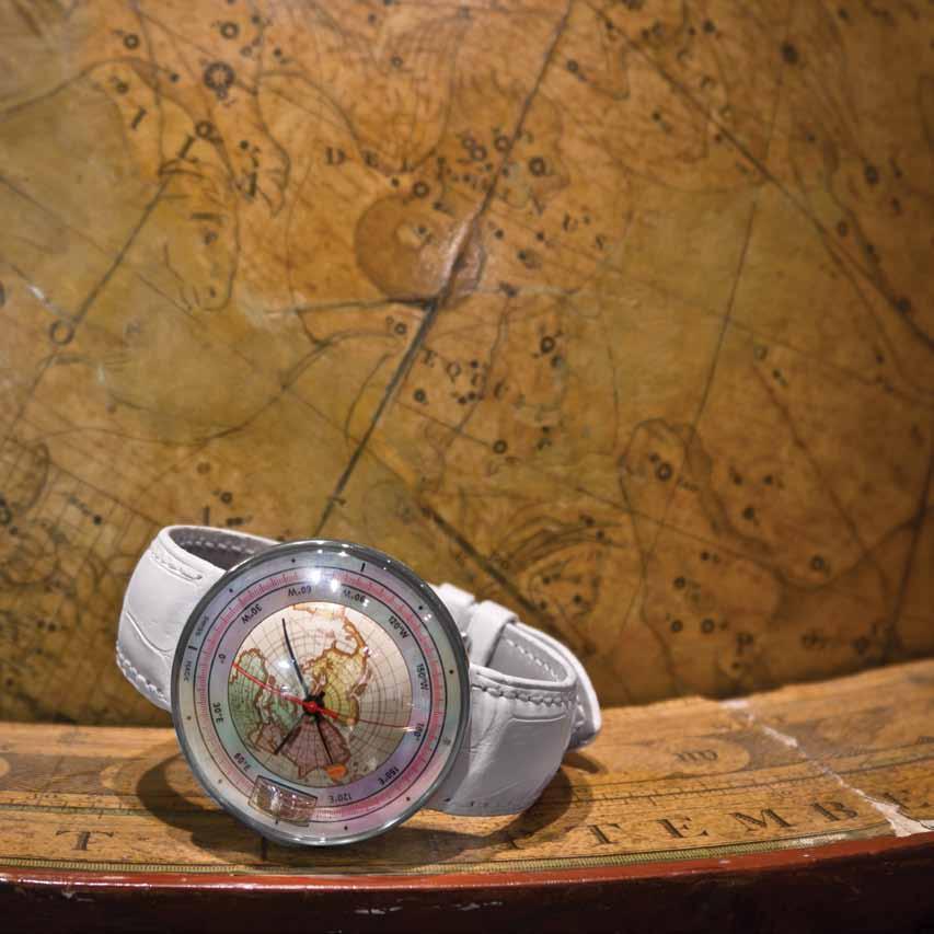 66 A Stainless Steel and Mother-of-Pearl Northern Hemisphere Wristwatch, Magellan 1521, 43.