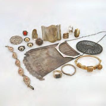 including a Mexican bangle; a single Georg Jensen earring; a gold-filled bangle; silver