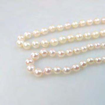 5 grams $1,300 1,700 260 2 SINGLE STRAND CULTURED PEARL NECKLACES each with