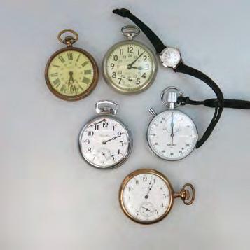 FIVE VARIOUS POCKET WATCHES including a Hamilton 990 with a 21 jewel movement (#821890); a Waltham 21 jewel