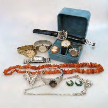 QUANTITY OF COSTUME JEWELLERY, ETC including watches; a Dunhill lighter; lapel pins; etc $100 200 17 QUANTITY