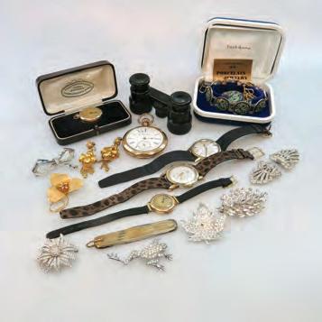 jewellery; gold-filled jewellery; opera glasses; Japanese porcelain jewellery; 2 pocket