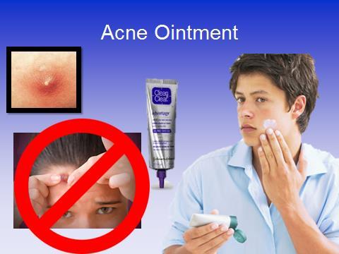 Instructor again briefly explains need for acne ointment (avoid use of word medicine-many students are on medications and this can be confusing