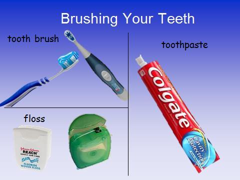 Brushing your teeth will also prevent cavities which are bad for your teeth and can make them hurt. Show slide.