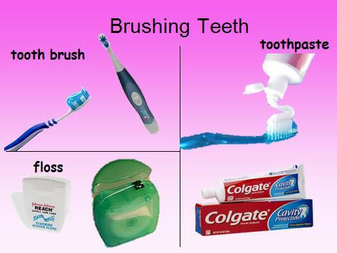 You should brush your teeth in the morning, after you eat and before you go to bed. Here are some things you need to brush your teeth.