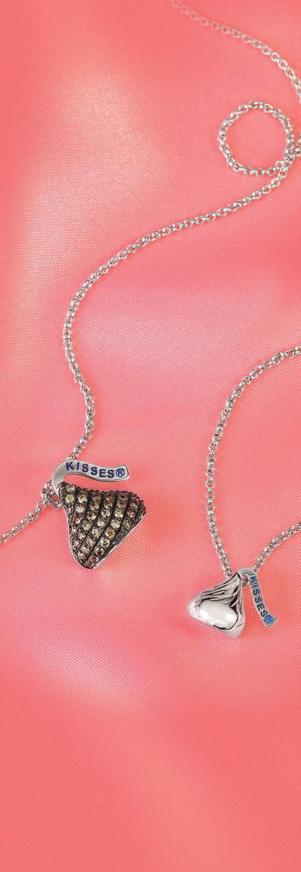 Sweet Mom 85206 Flat Back CZ HERSHEY'S KISSES Necklace, 15.6mm x 16.