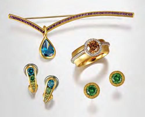 Figure 1. Once rarely-seen collectors items, colored diamonds are now widely available as a result of a variety of treatments that can change off-color stones to attractive hues.