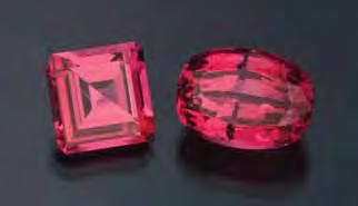 Tanzania is also the source of some impressive orangy pinkish red spinel (figure 1), cut from an enormous crystal (reportedly more than 52 kg) that was found near Mahenge in the latter part of 2007