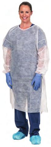 Cover Gowns Gown - Polypropylene Material Sewn seams on sleeves, armholes, and shoulders Secure neck ties Elastic wrists Used for Contact Isolation 5560 White Universal 10/Bag,