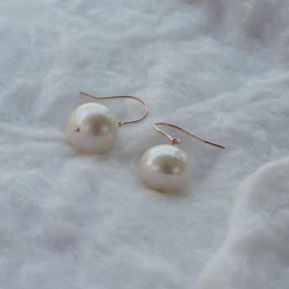 0622 earrings pearls earrings, plated rose cold