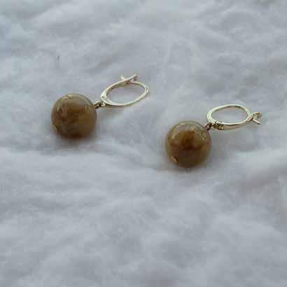0620 earrings rutilated quartz earrings, gold