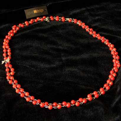 0136 necklaces & pendants 60 coral necklace with decorative