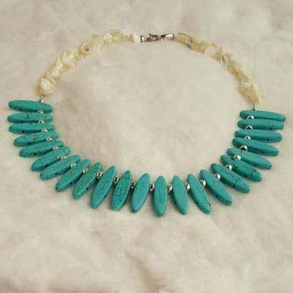 0586 necklaces & pendants Turquoise (natural, undyed), sea shells