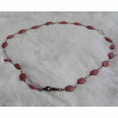 0315 necklaces & pendants Rhodonite (oval), rose