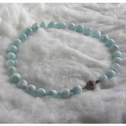 0615 necklaces & pendants Larimar (round) necklace with cut