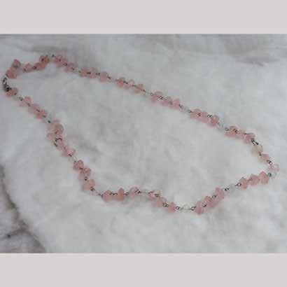 ~ SOLD ~ 0582 necklaces & pendants Rose Quartz, (cut-facet),