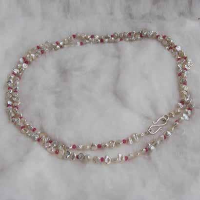 0494 necklaces & pendants Pink Sapphire (cut facet) & irr