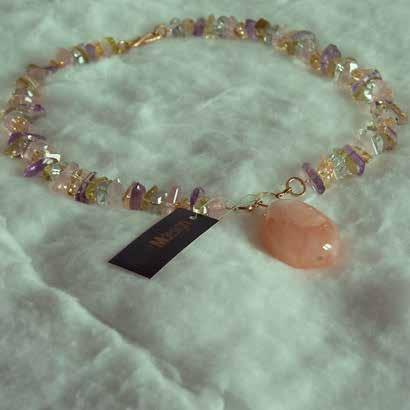 0553 necklaces & pendants Morganite (orange) pendant, tri color gemstones