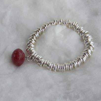 0470 bracelet ruby droplet, 925 silver rings