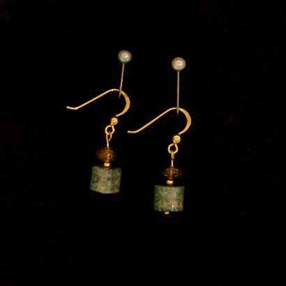 0105 earrings gold plated silver earrings with yellow &