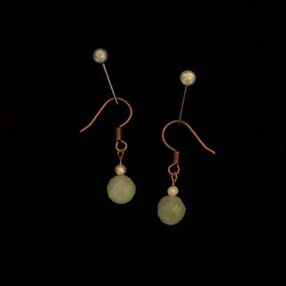 0108 earrings amazonite with pearl (nickel