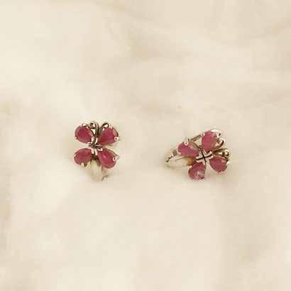 0196 earrings Ruby earrings 925